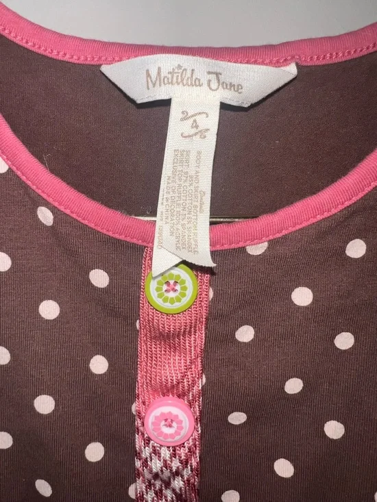 Matilda Jane Full Bloom Sara Top Dress Size 4 Polka Dot Floral Ruffle Boutique - Picture 3 of 9